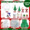 52 Pcs Christmas Clear Plastic Snow Globes Kit Christmas Tree Santa Claus Snowman Gift Christmas Sequins Family DIY Snow Globes Home Decoration Crafts Making Christmas Decoration